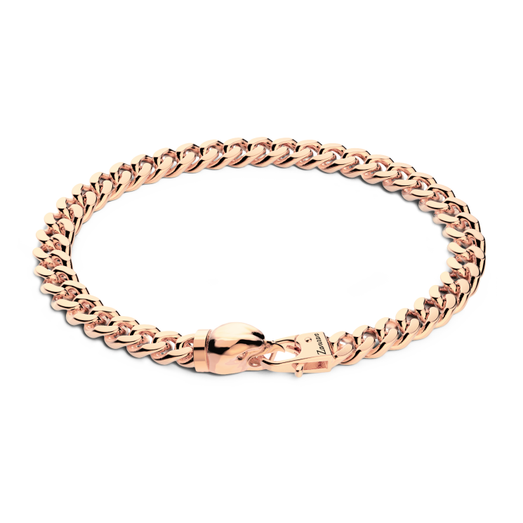 Zancan silver curb chain bracelet with eagle head closure.