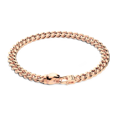 Zancan silver curb chain bracelet with eagle head closure.