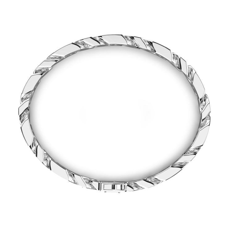 Bracciale a grumette Zanca in argento con pietre nere.