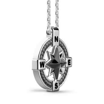 Collana Zancan in argento con pendente a rosa dei venti in ceramica. 2