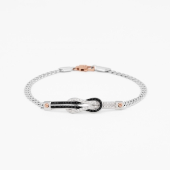 Pulsera Zancan de oro blanco con diamantes.