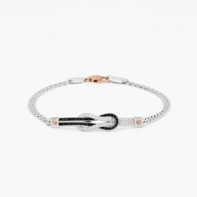 Pulsera Zancan de oro blanco con diamantes.