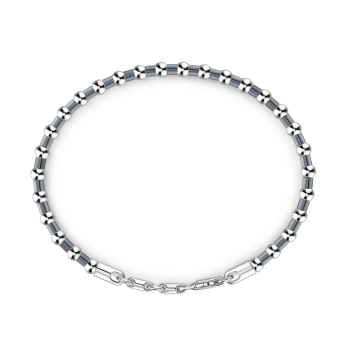 Pulsera Zancan flexible de plata con esferas. 2