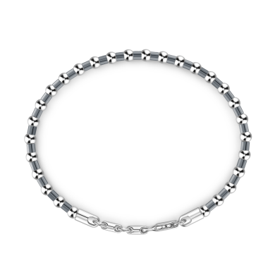 Bracciale Zancan morbido in argento a sfere.
