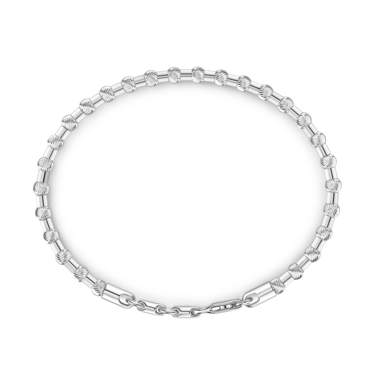 Bracciale Zancan morbido in argento a sfere.