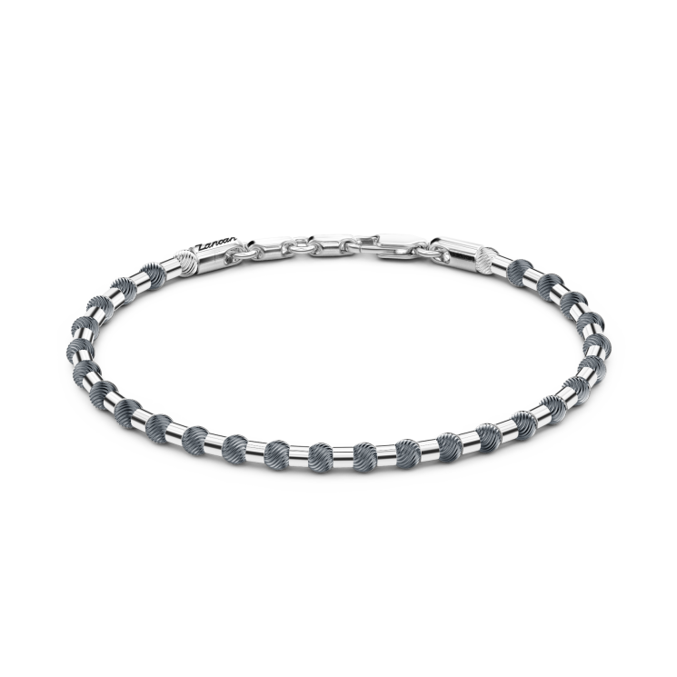 Bracciale Zancan morbido in argento a sfere.