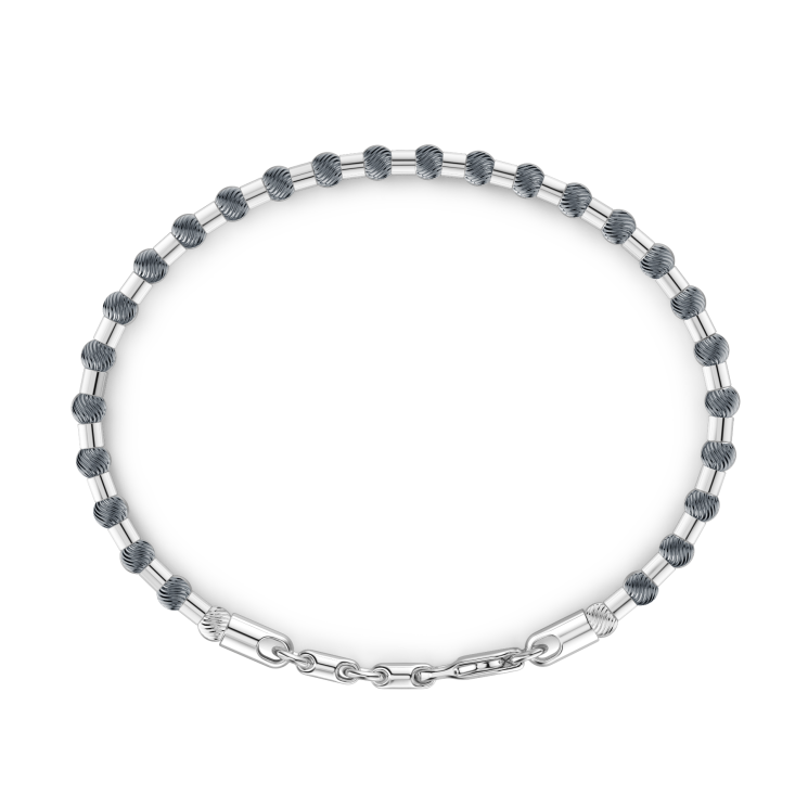 Bracciale Zancan morbido in argento a sfere.