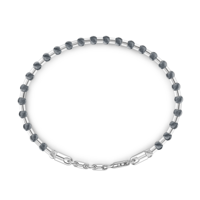 Bracciale Zancan morbido in argento a sfere.