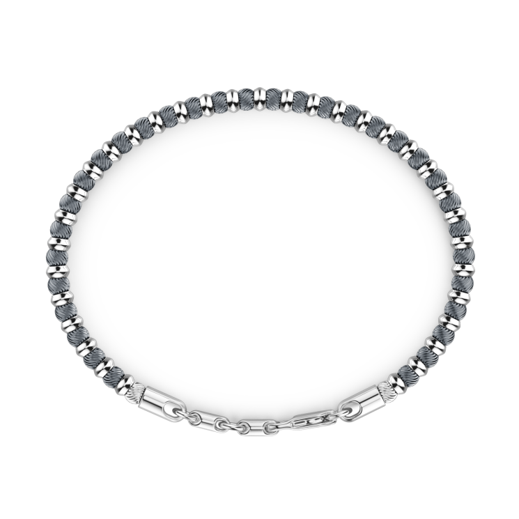 Bracciale Zancan morbido in argento a sfere.