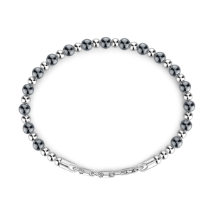 Pulsera Zancan flexible de plata con esferas. 2