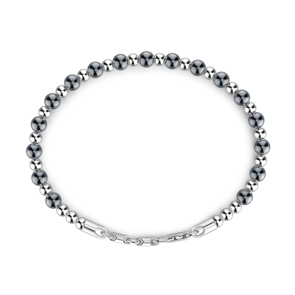 Bracciale Zancan morbido in argento a sfere.