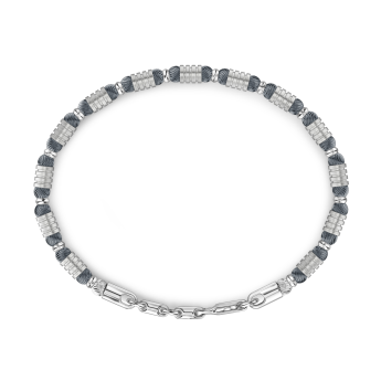 Bracciale Zancan morbido in argento a sfere ed elementi tubolari. 2