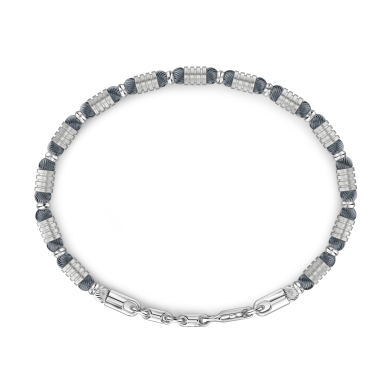 Zancan soft silver beads and tubular element bracelet.