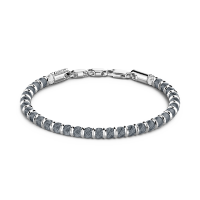 Bracciale Zancan morbido in argento a sfere.