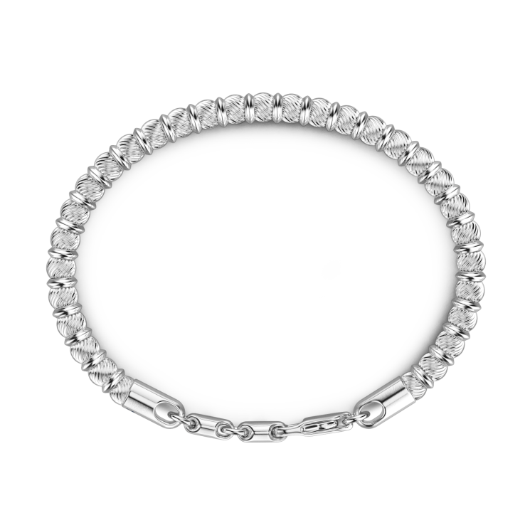 Bracciale Zancan morbido in argento a sfere.