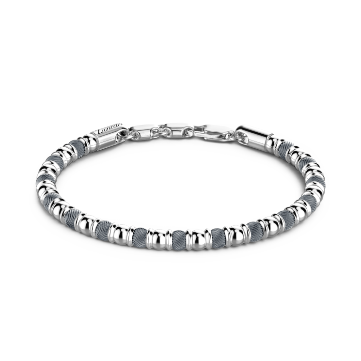 Bracciale Zancan morbido in argento a sfere.