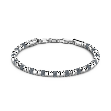 Bracciale Zancan morbido in argento a sfere.