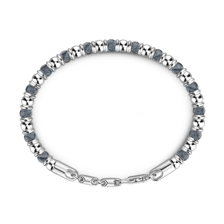 Bracciale Zancan morbido in argento a sfere.