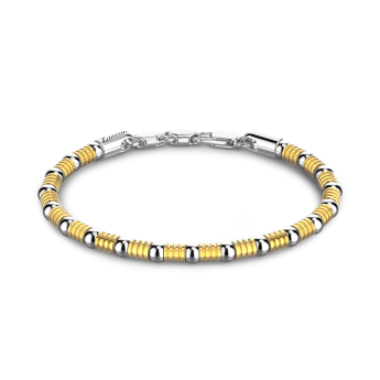 Zancan soft silver beads and tubular element bracelet.