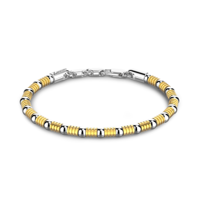 Zancan soft silver beads and tubular element bracelet.