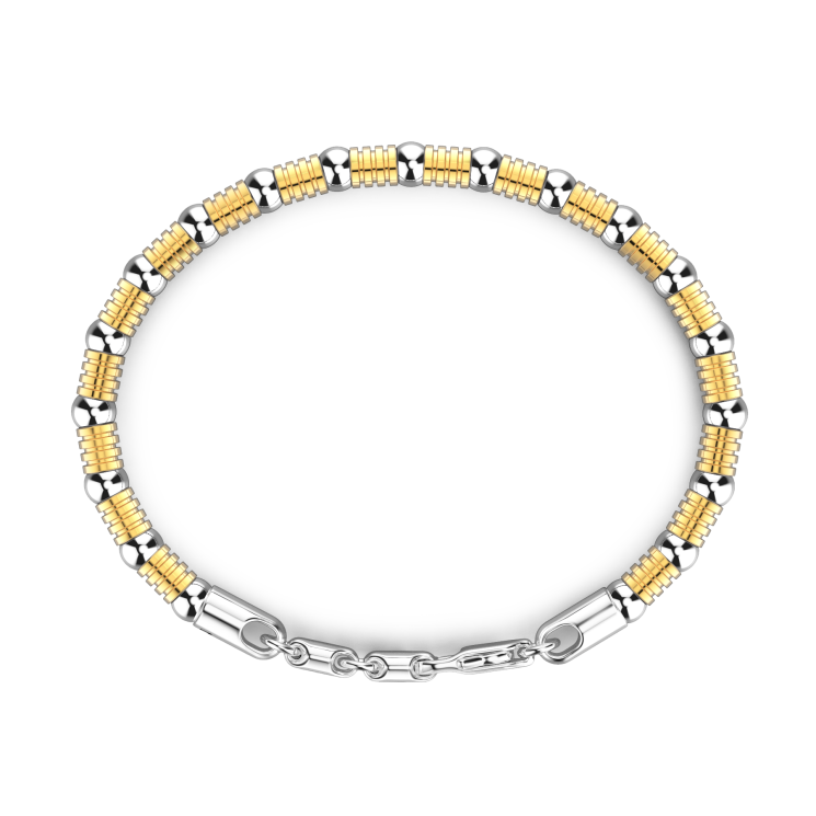 Zancan soft silver beads and tubular element bracelet.