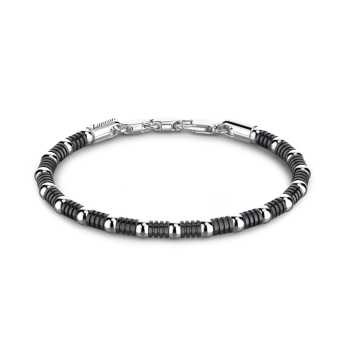 Zancan soft silver beads and tubular element bracelet. 2