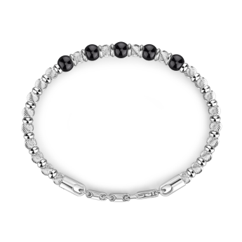 Bracciale Zancan morbido con sfere in argento e in pietre dure naturali. 2