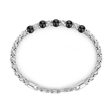Zancan-Gliederarmband mit Kugeln aus Silber und Naturedelsteinen.