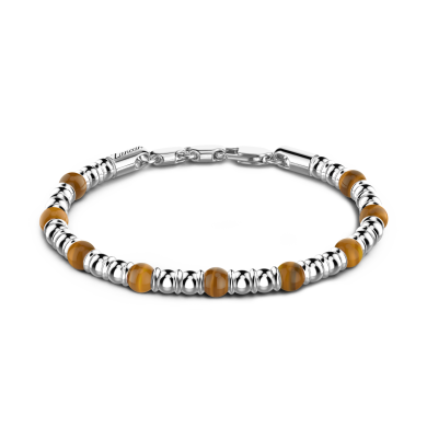 Bracciale Zancan morbido con sfere in argento e in pietre dure naturali.