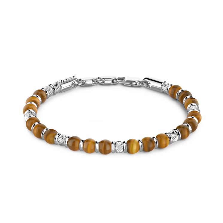 Zancan-Gliederarmband mit Kugeln aus Silber und Naturedelsteinen.