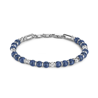 Zancan-Gliederarmband mit Kugeln aus Silber und Naturedelsteinen.