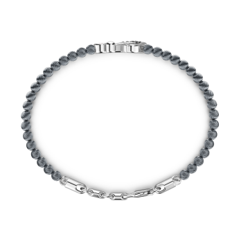 Zancan-Gliederarmband mit Kugeln aus Silber, Anker und schwarzen Edelsteinen. 2