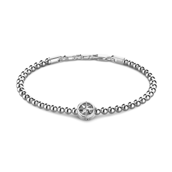 Bracciale Zancan morbido con sfere in argento e rosa dei venti.