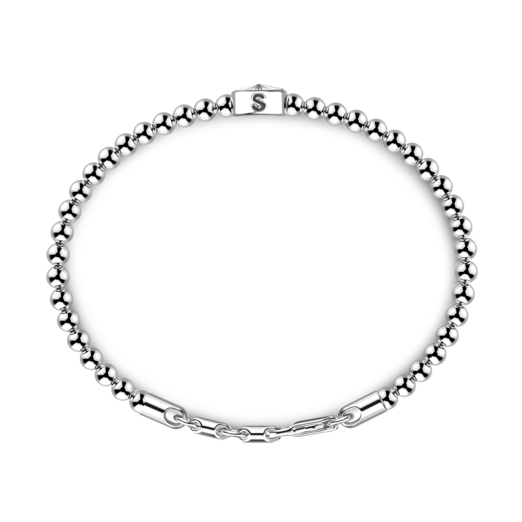 Bracciale Zancan morbido con sfere in argento e rosa dei venti.