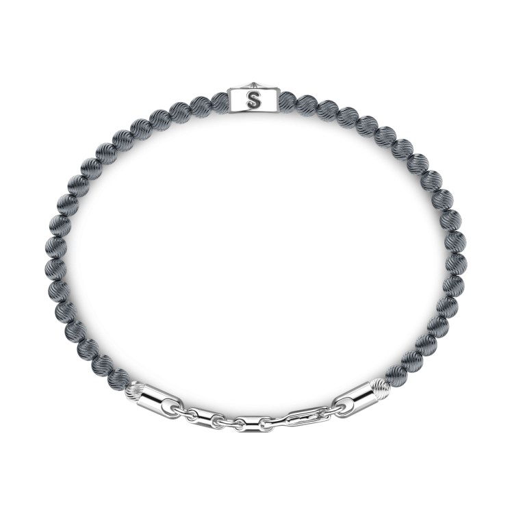 Zancan-Gliederarmband mit Kugeln aus Silber und Windrose.