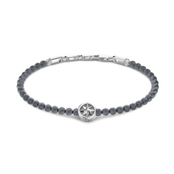 Bracciale Zancan morbido con sfere in argento e rosa dei venti.