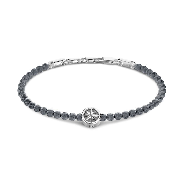 Zancan-Gliederarmband mit Kugeln aus Silber und Windrose.