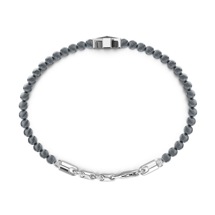 Zancan-Gliederarmband mit Kugeln aus Silber und griechischem Kreuz.
