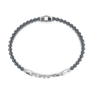 Zancan soft bracelet with silver beads and Greek cross.