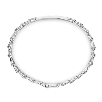 Bracciale Zancan in argento con targa e pietre nere. 2
