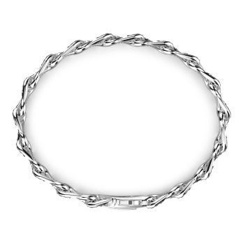 Pulsera Zancan solo malla de plata con piedras negras. 2