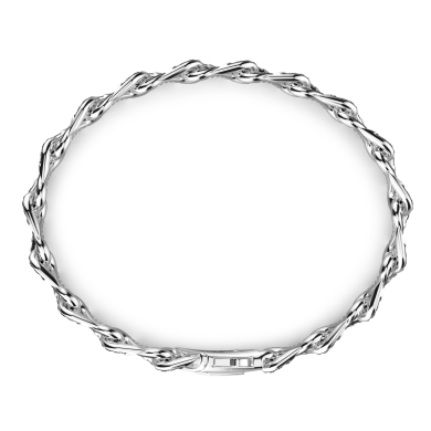 Bracciale solo maglia Zancan in argento con pietre nere.