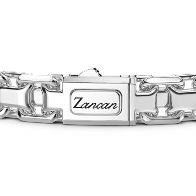 Bracciale solo maglia Zancan in argento con pietre nere.
