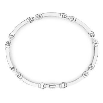 Zancan-Armband aus Silber mit Plakette und schwarzen Edelsteinen. 2