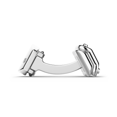 Zancan-Manschettenknöpfe aus Silber mit schwarzen Edelsteinen.