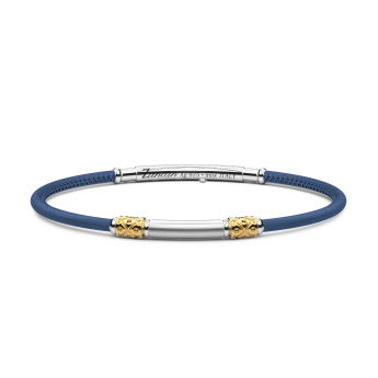 Bracciale Zancan in pelle naturale con targa in argento.