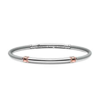 Bracciale Zancan in pelle naturale con targa in argento.