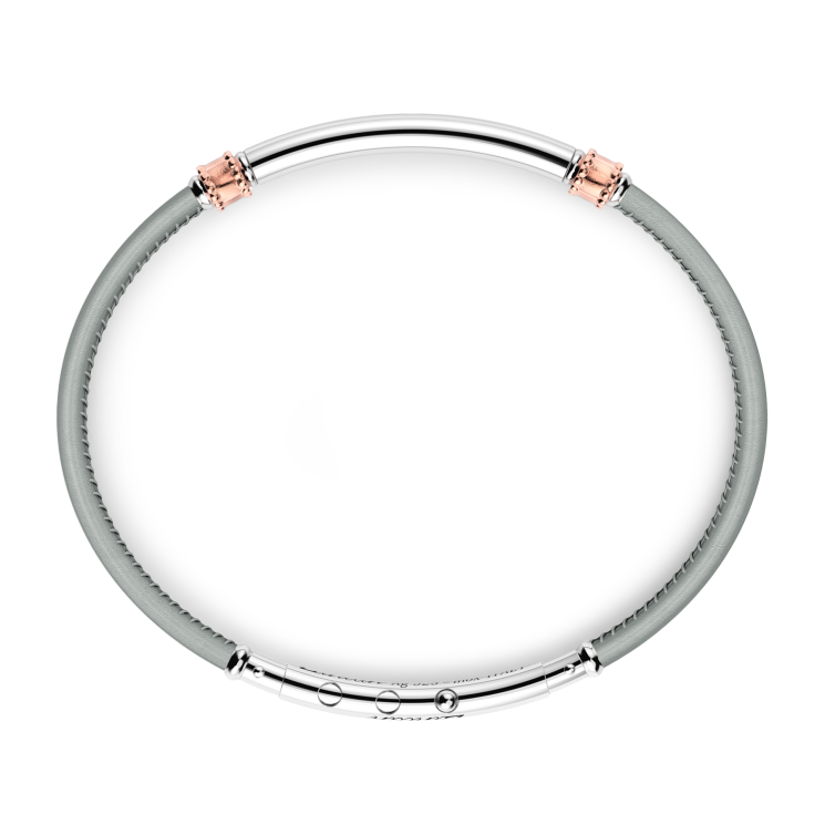 Pulsera Zancan de piel natural con placa de plata.