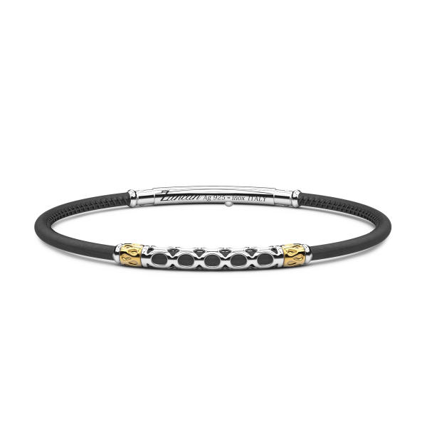 Zancan leather bracelet with silver tag.