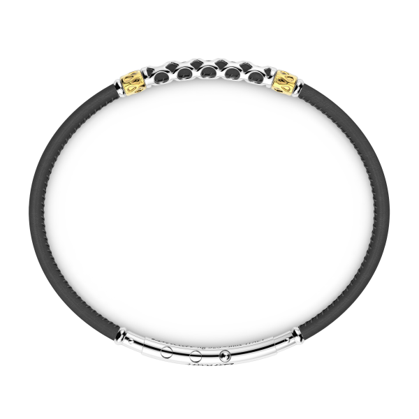 Zancan leather bracelet with silver tag.